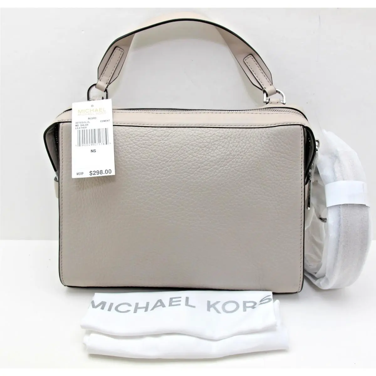 Michael Kors Crosby Med Pebbled Leather Messenger Shoulder/hobo Brandy