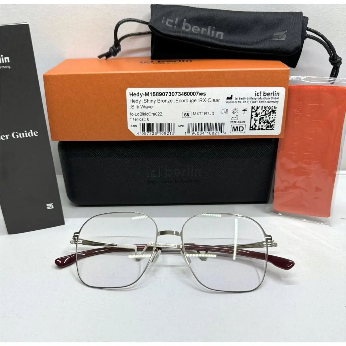 IC Berlin Hedy Women’s Eyeglasses Shiny Bronze/ecorouge Metal RX Frame 50MM