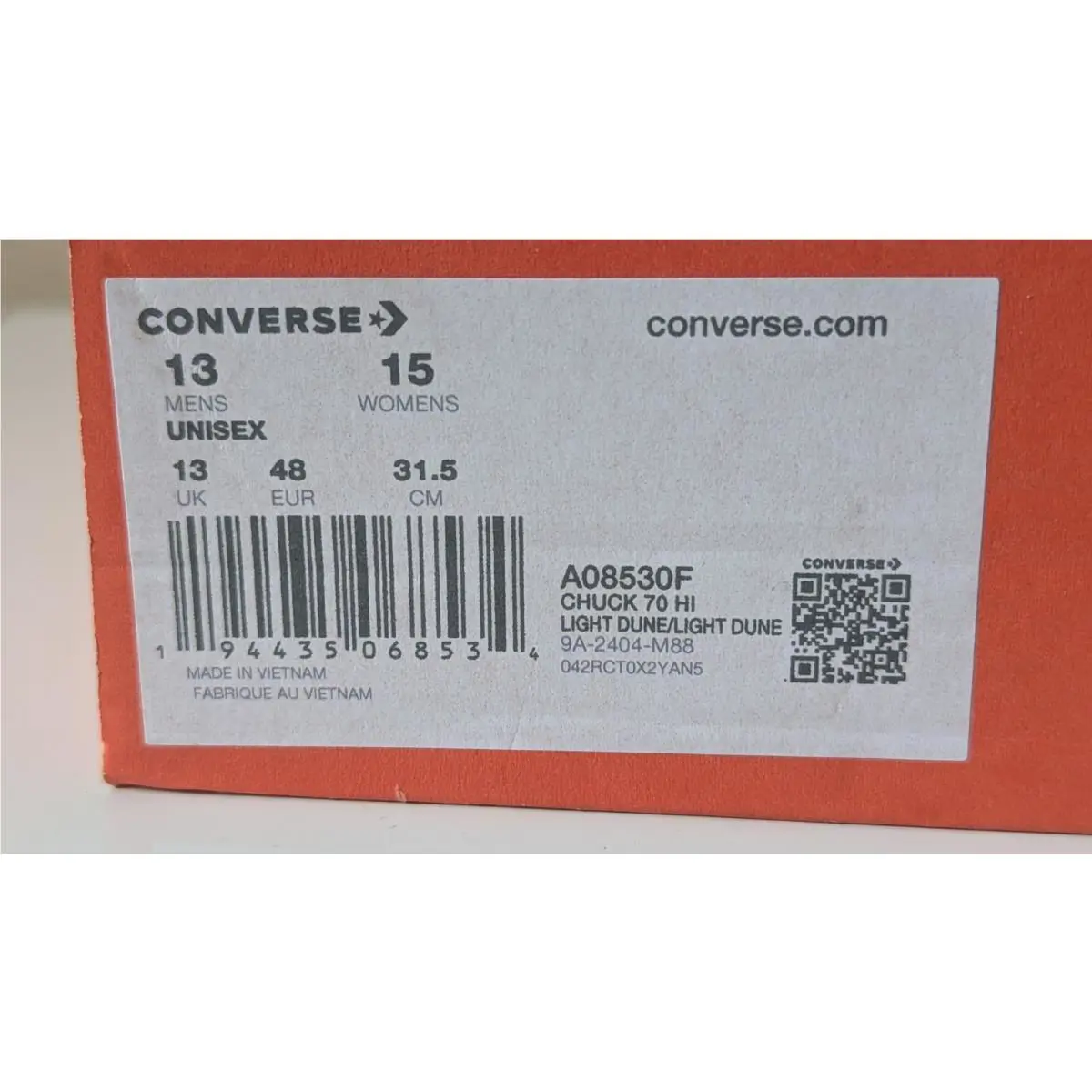 Converse shoes - Converse Chuck 70 Hi - Chuck - A08530F - Beige (UPC: 194435068534) 15