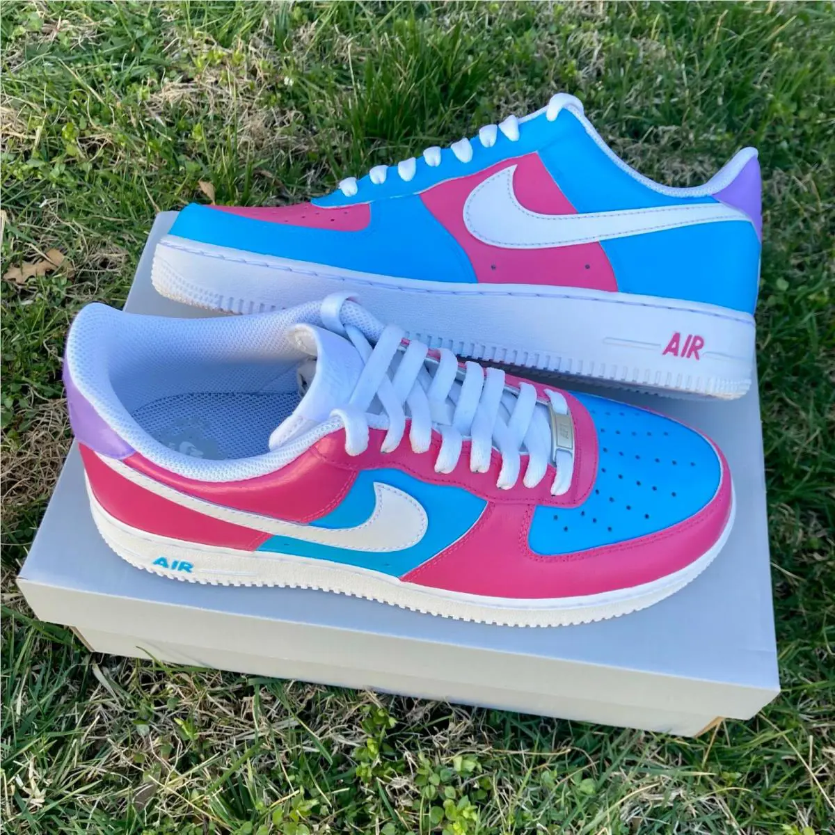 Nike shoes - Nike Air Force 1 - Air Force - DD8959-100 - Multicolor, Two Tone: Cotton Candy Pink Blue Purple 9