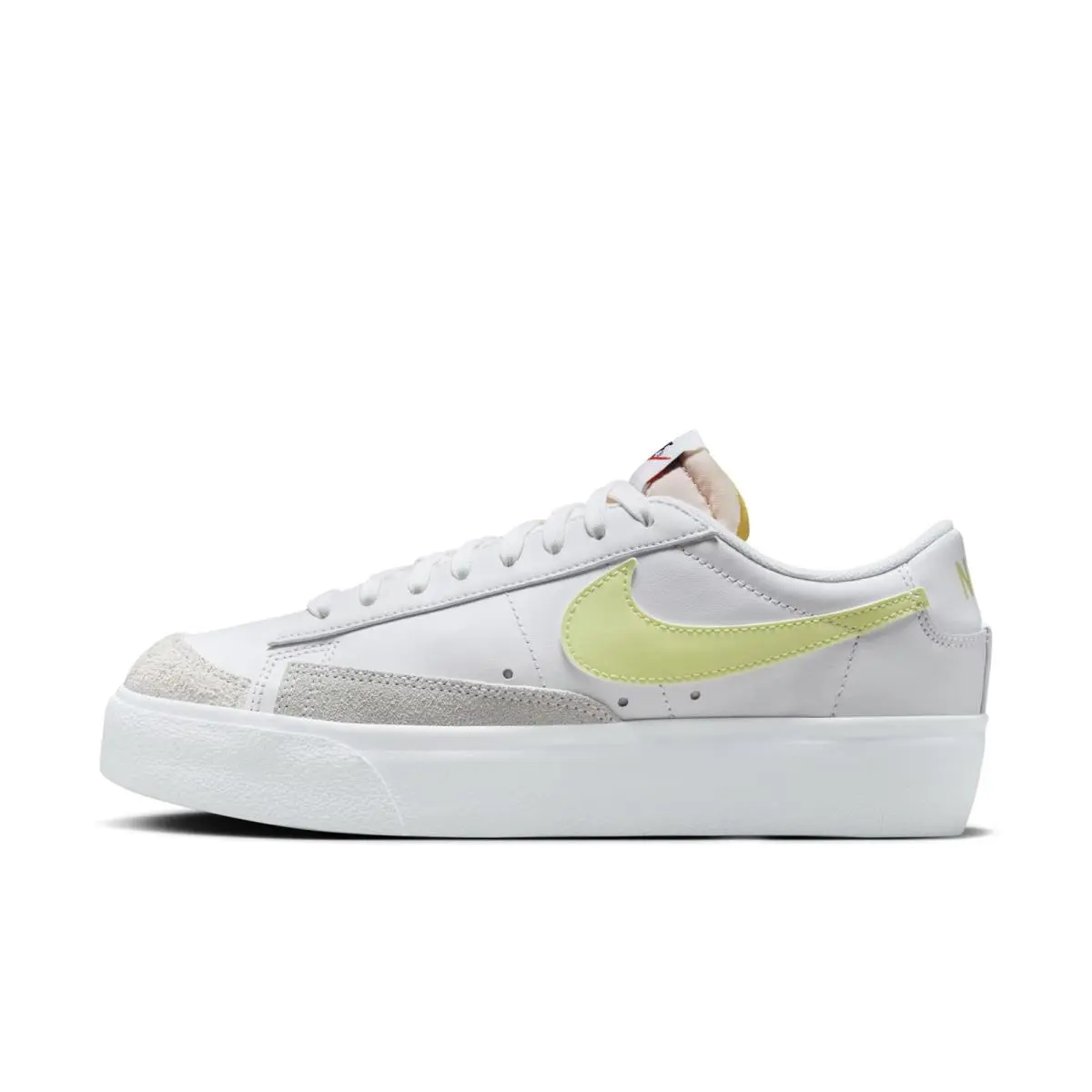 DJ0292-115 Womens Nike Blazer Low Platform `white Life Lime` - White/Team Orange/Black/Life Lime