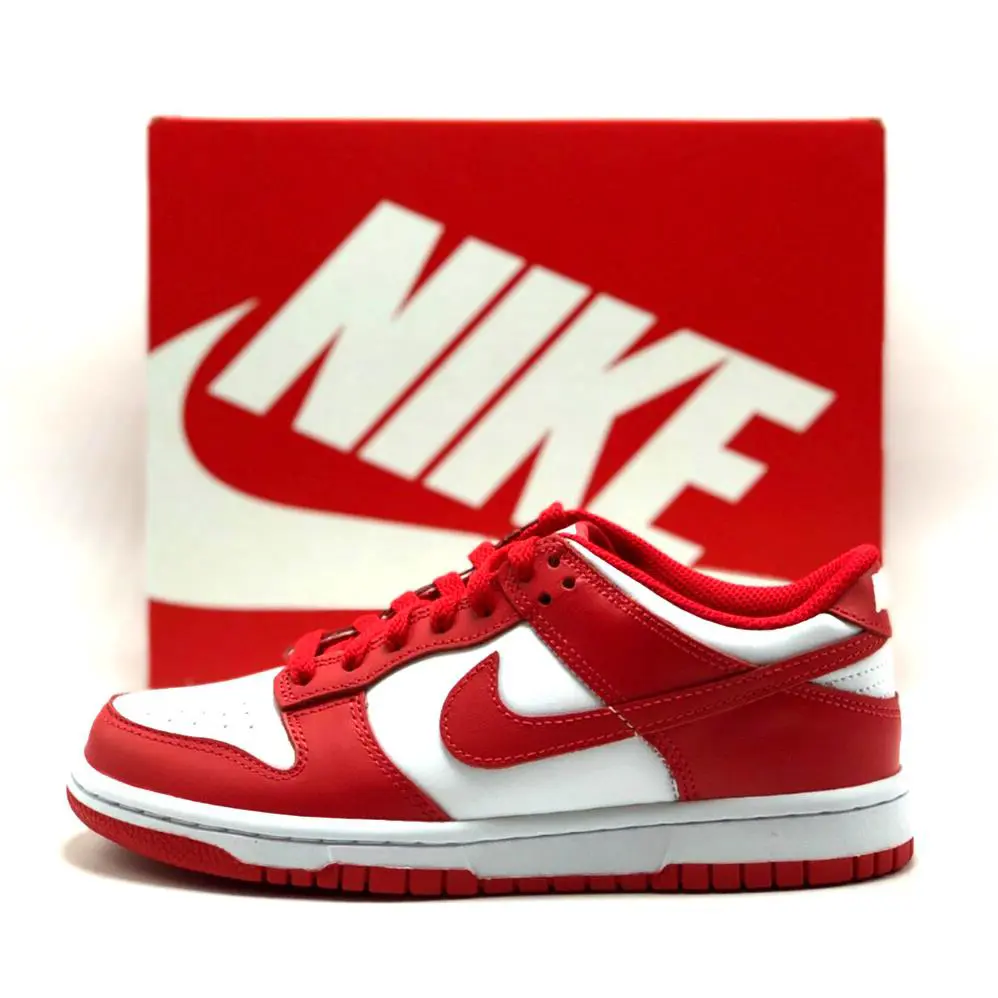 Youth Grade-school Nike Dunk Low GS White/red FB9109 119 - Red