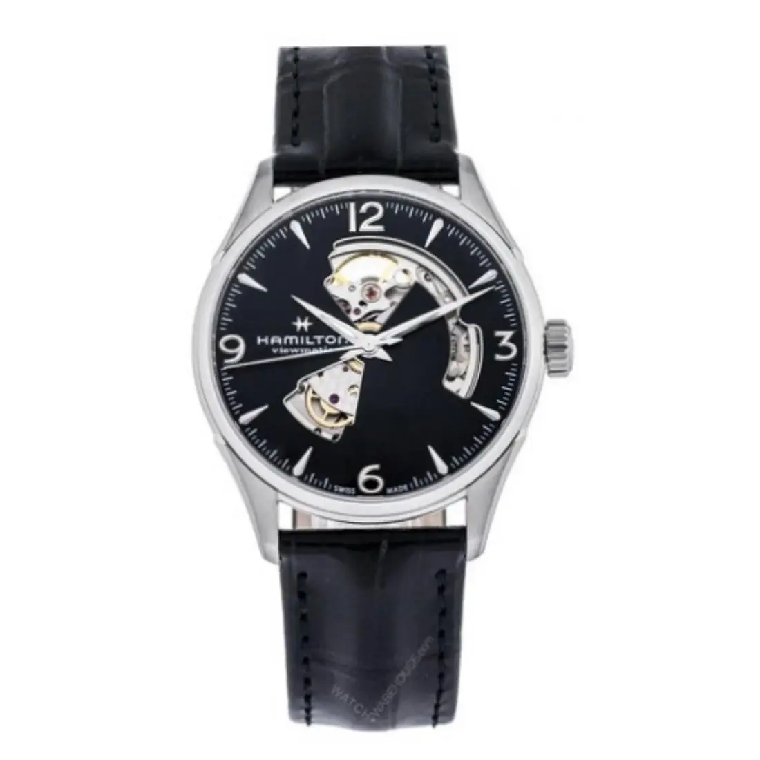 Hamilton Jazzmaster Open Heart Men`s Automatic Watch H32705731 - Face: Black, Dial: Black, Band: Black
