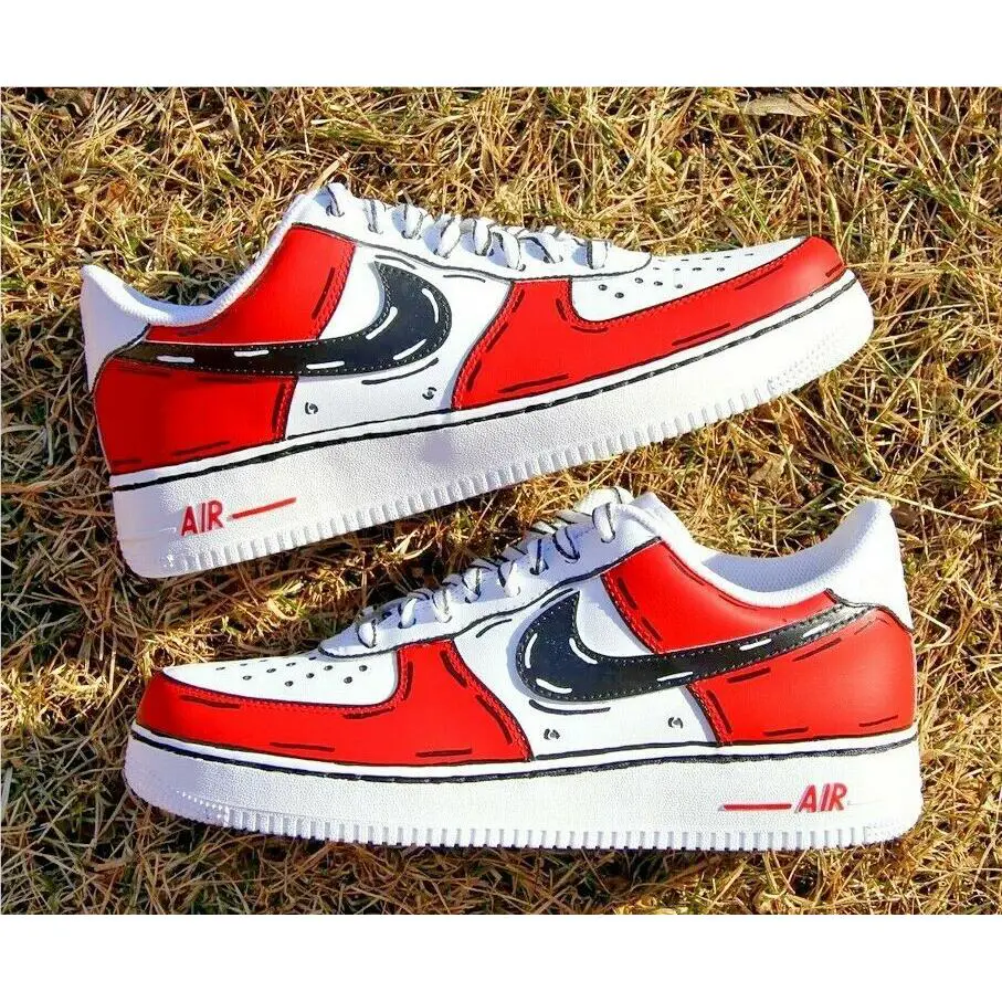 Nike shoes - Nike Air Force 1 - Air Force - DD8959-100 - White, Two Tone: Cartoon Chicago Red Shoes White Black 9