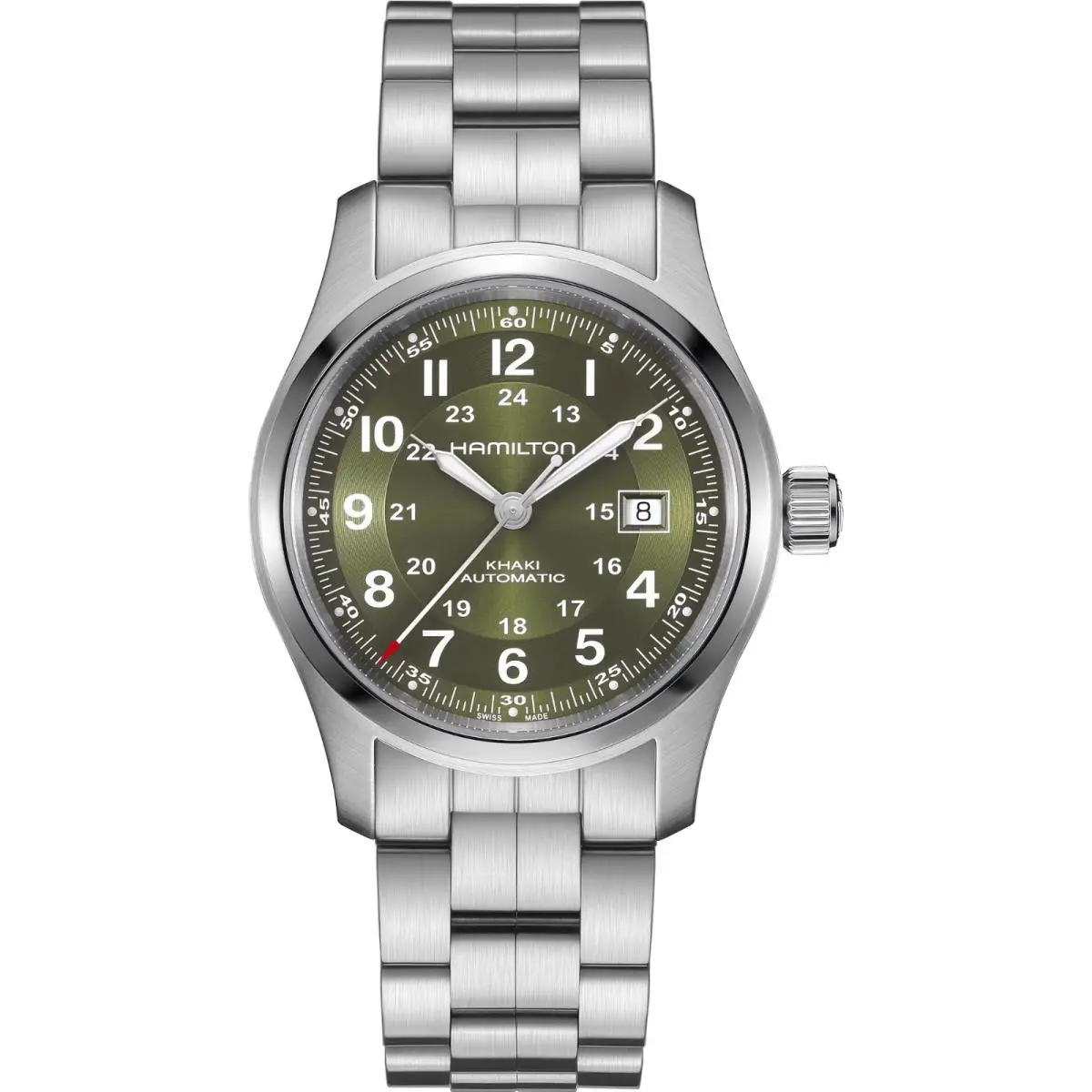 Hamilton Khaki Field Automatic Green Dial Men`s Bracelet Watch H70605160
