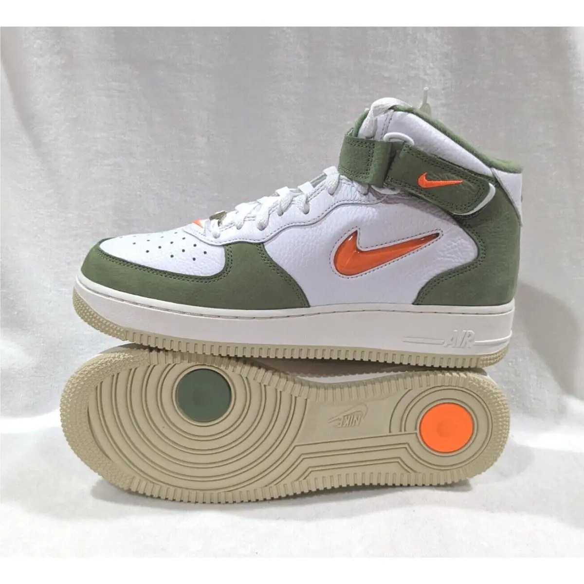 Nike shoes - Nike Air Force 1 Mid QS - DQ3505-100 - White/Orange/Green