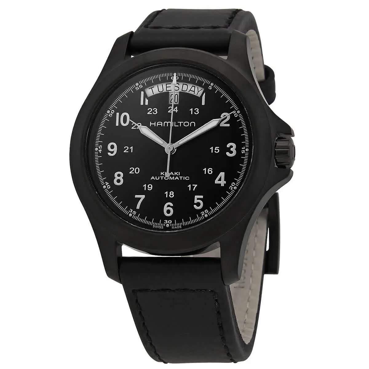 Hamilton Khaki Field King Auto 40 MM Watch H64465733 - Dial: Black, Band: Black