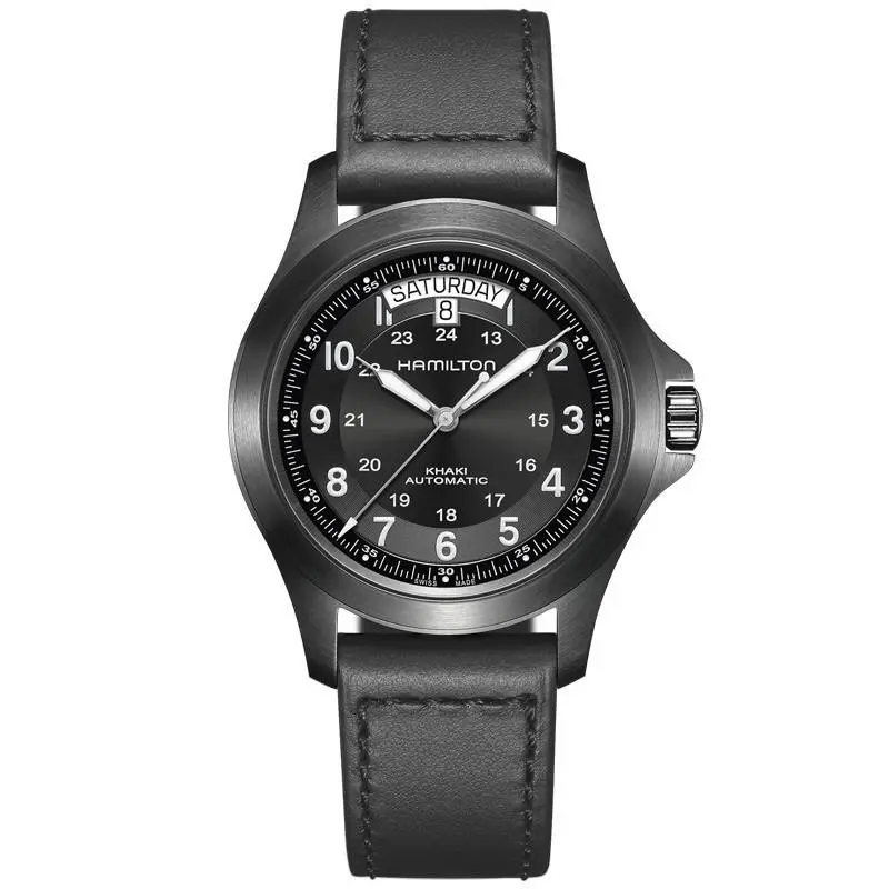 Hamilton Khaki Field King Auto 40 MM Watch H64465733 - Dial: Black, Band: Black