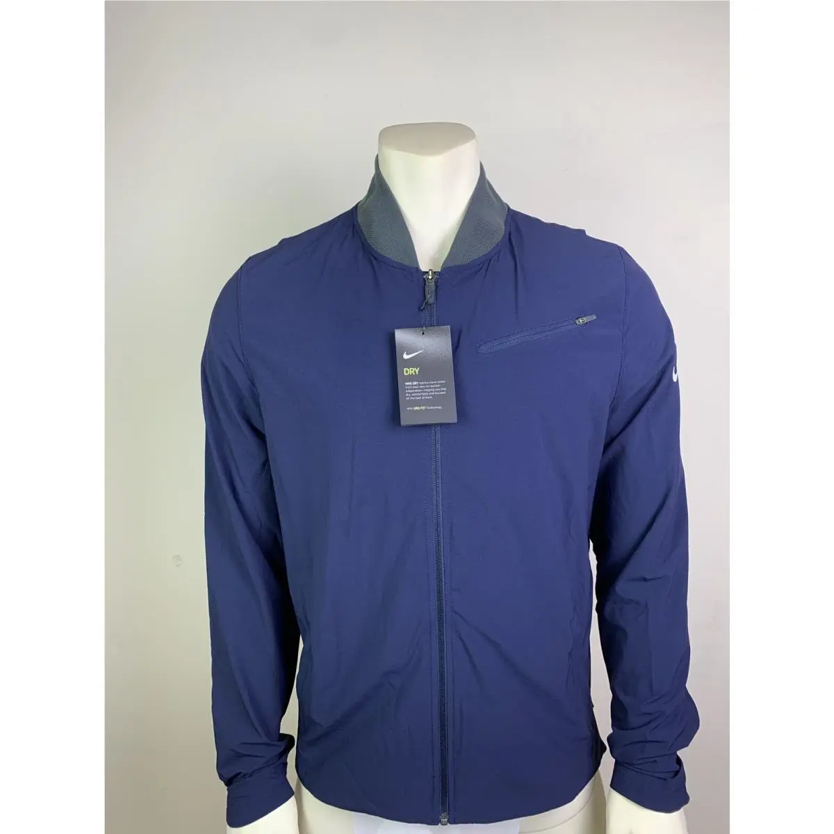 Nike Dri-fit Hyper Elite Vented Men’s Basketball Jacket Full Zip Navy Blue