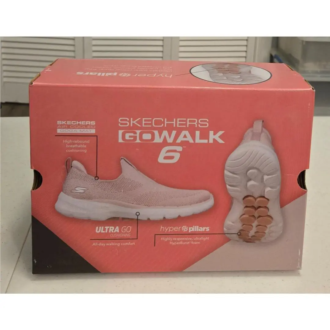 Skechers shoes - Go Walk 6- Venecia - Walk Venecia - 124549 LGPK - Lt Gray Pink (UPC: 195969508916) 8