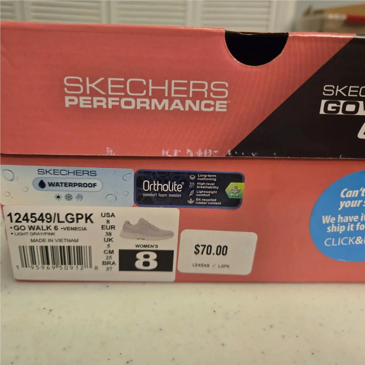 Skechers shoes - Go Walk 6- Venecia - Walk Venecia - 124549 LGPK - Lt Gray Pink (UPC: 195969508916) 9