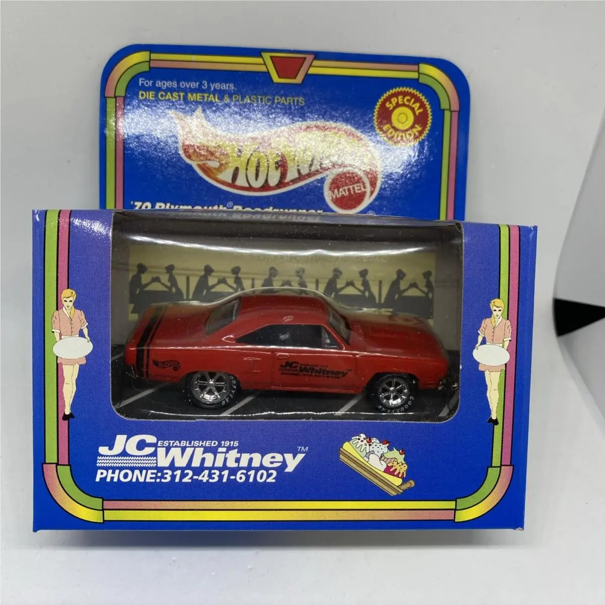 2000 Hot Wheels JC Whitney 1970 `70 Plymouth Roadrunner Red W/real Riders/rare