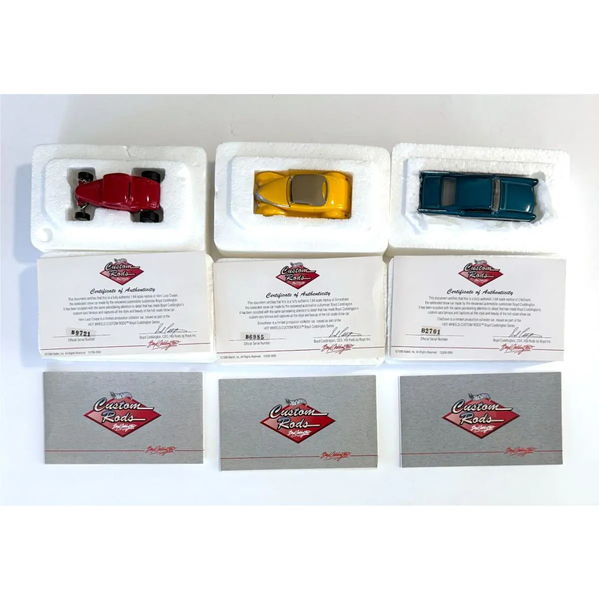 Hot Wheels 1996 Custom Rods Boyd Coddington 3-Car Set 1:64