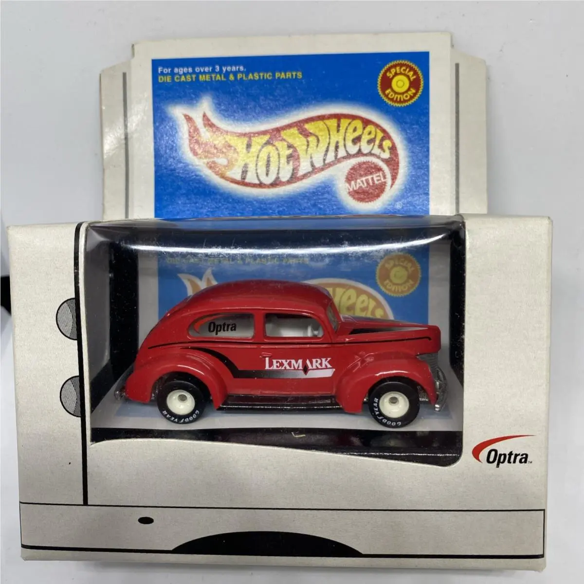 Hot Wheels Lexmark Printers Red Fat Fendered 40`s Ford W/ Real Riders Mimb