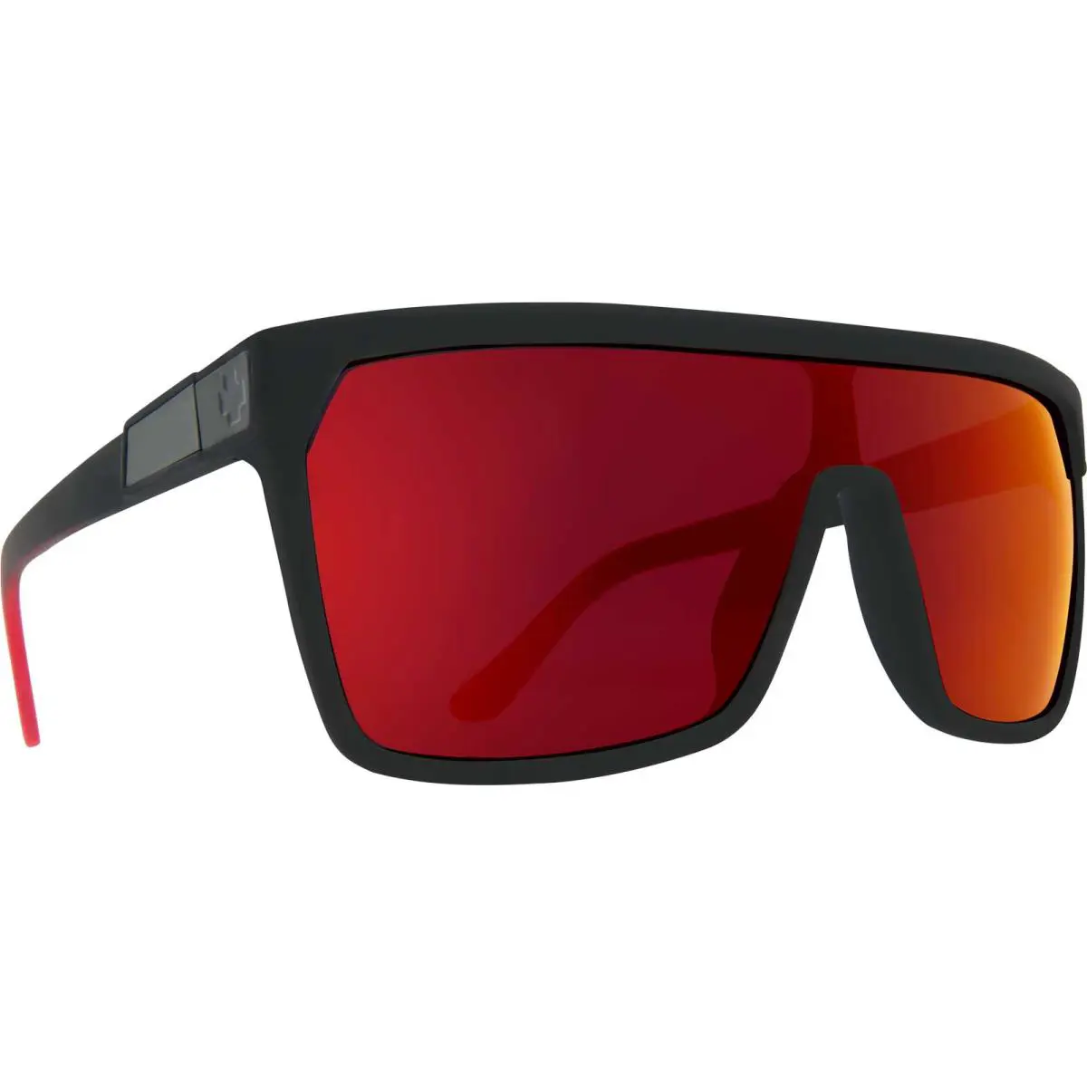 Spy Flynn Sunglasses Unisex Soft Matte Black/Red Fade-Gray Green/Red Flash by SPY Optics