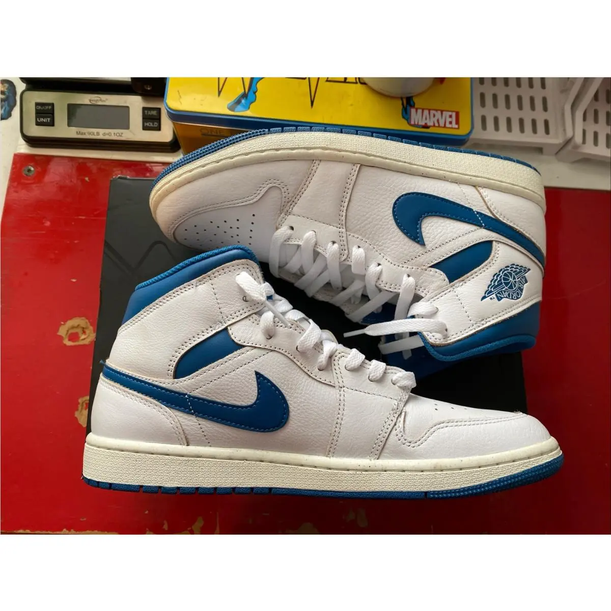 Men Nike Air Jordan 1 Mid SE White/i Ndustrial Blue / SAIL-FN5215 141-9.5M-NEW
