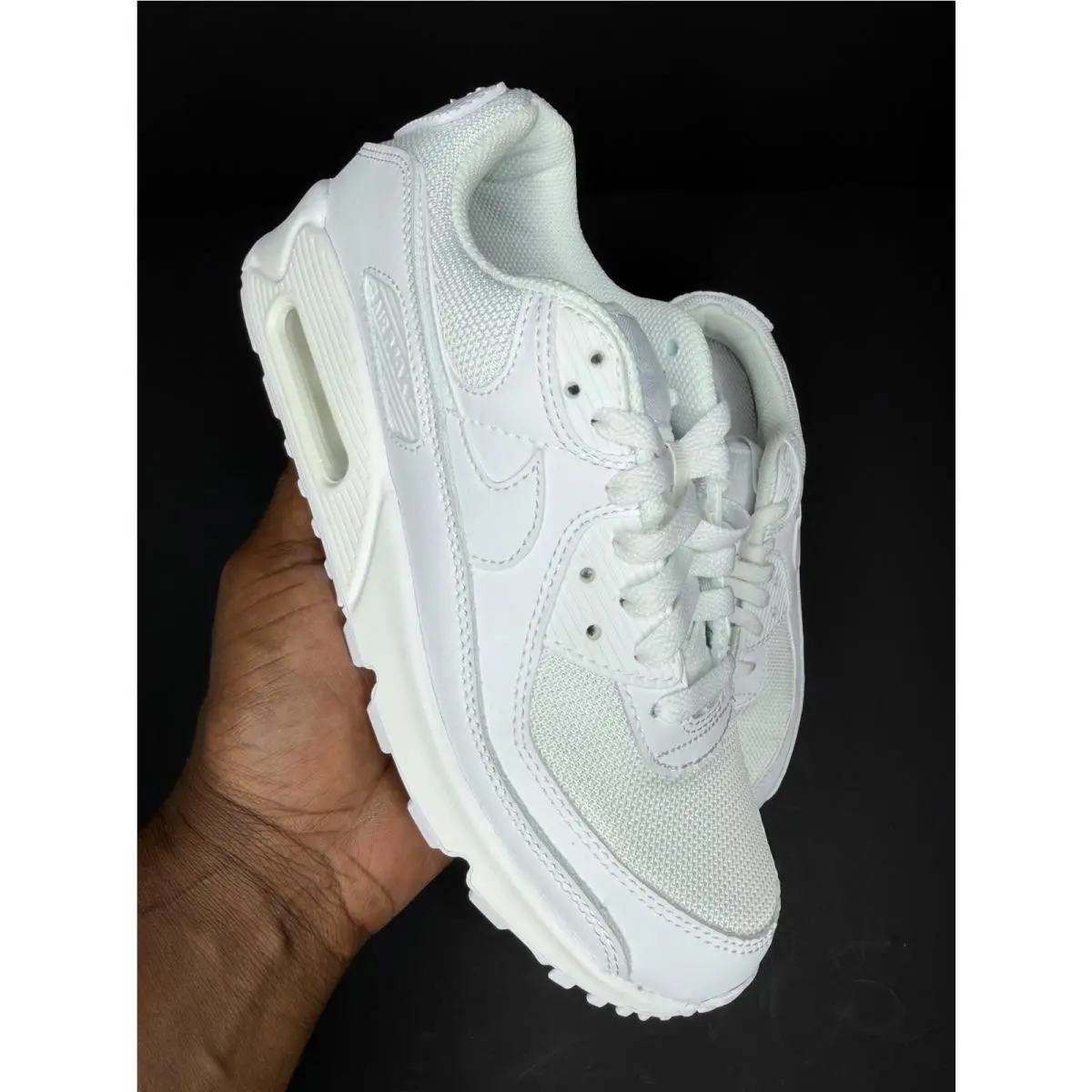 Nike CN8490-100 Air Max 90 Triple White-wolf Grey Men’s Sz 9