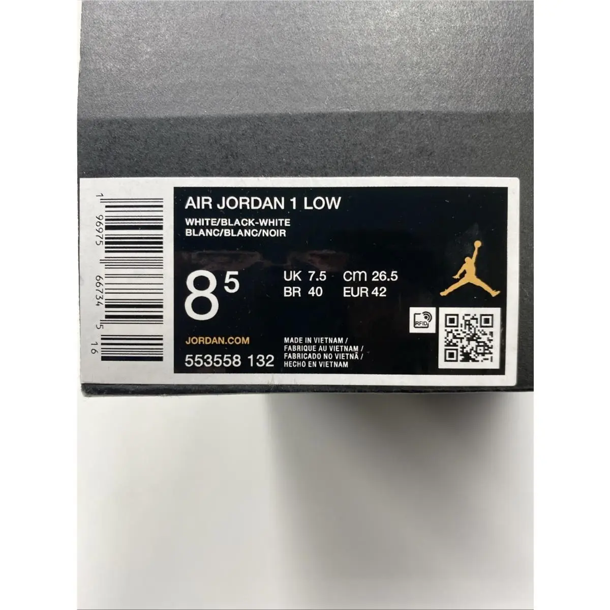 Nike shoes - Nike Air Jordan 1 - Air - 553558 132 - White/Black (UPC: 196975675791) 6