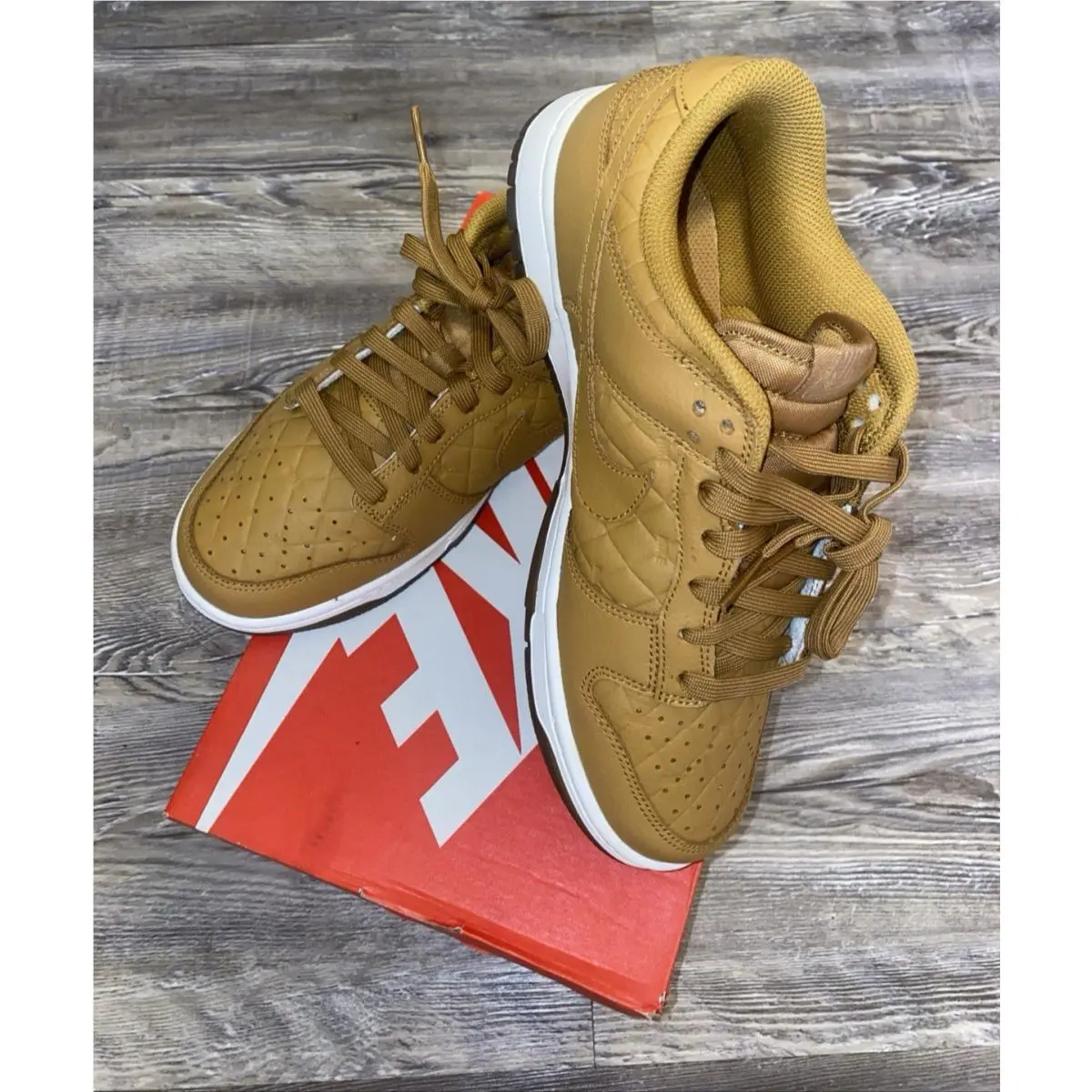 Nike Dunk Low Quilted Wheat Womens 9.5 Mens 8 Brown Sneaker DX3374-700