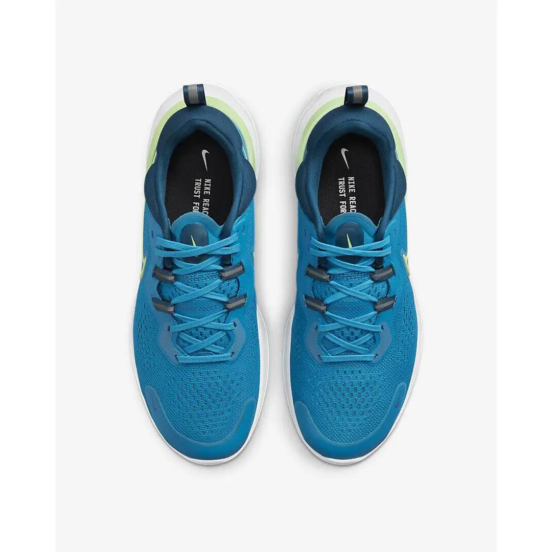 Nike shoes - Nike React Miler 2 - React Miler - CW7121 402 - Imperial Blue/Court Blue-White-Lime Glow (UPC: 195242121078) 2