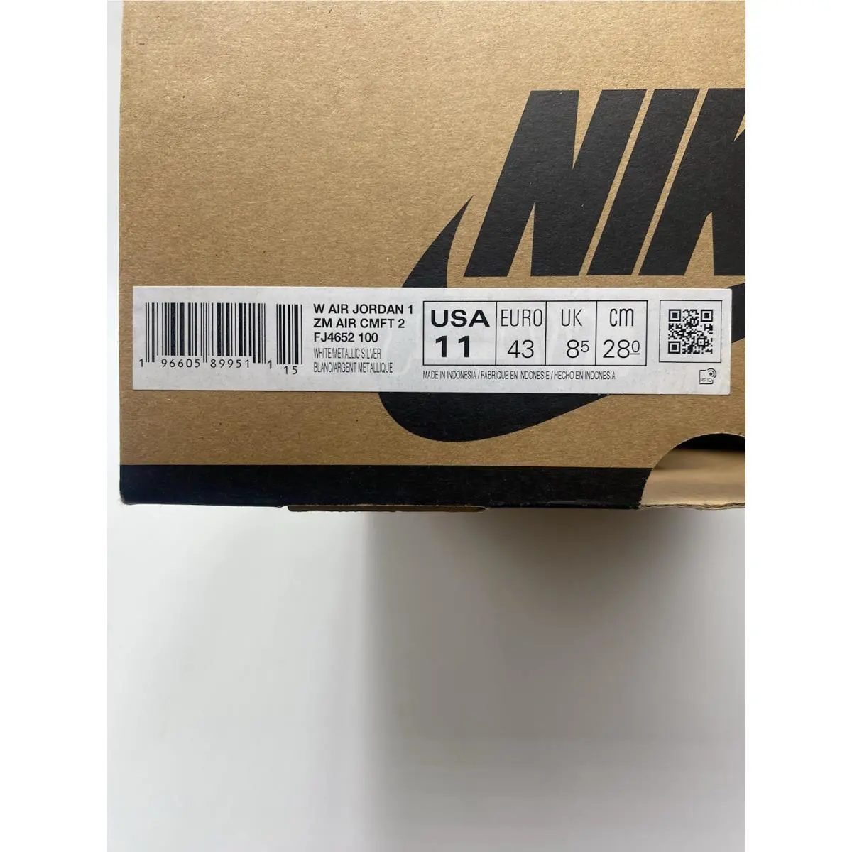 Nike shoes - Air Jordan 1 - Air - FJ4652 100 - White/Metallic Silver (UPC: 196605899511) 6