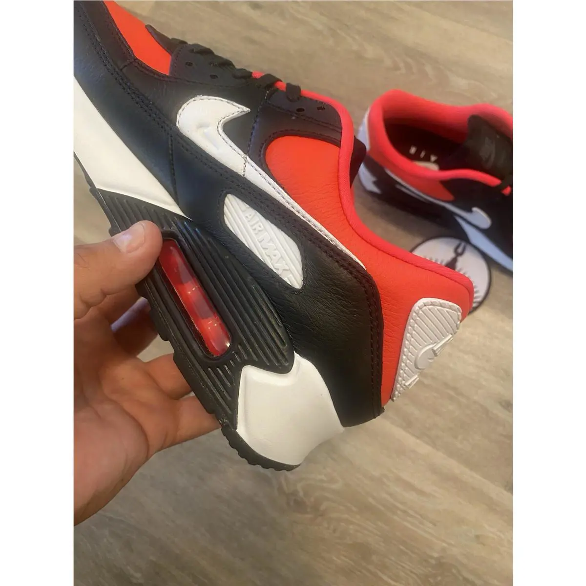 Nike shoes - Nike Air Max 90 Leather NBY - FZ3984-900 - Black / Bright Crimson / White (UPC: 196976813185) 1