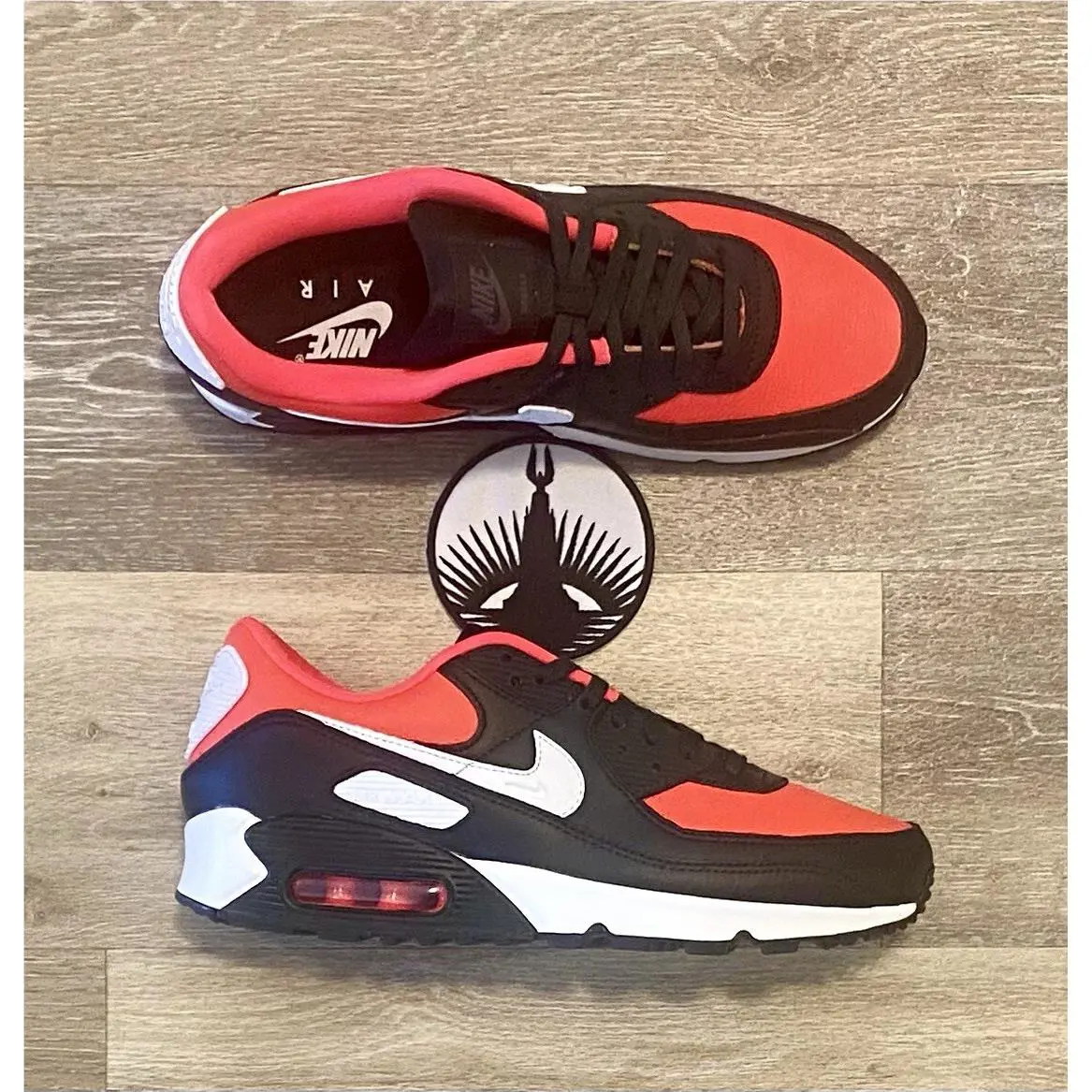 Nike shoes - Nike Air Max 90 Leather NBY - FZ3984-900 - Black / Bright Crimson / White (UPC: 196976813185) 5