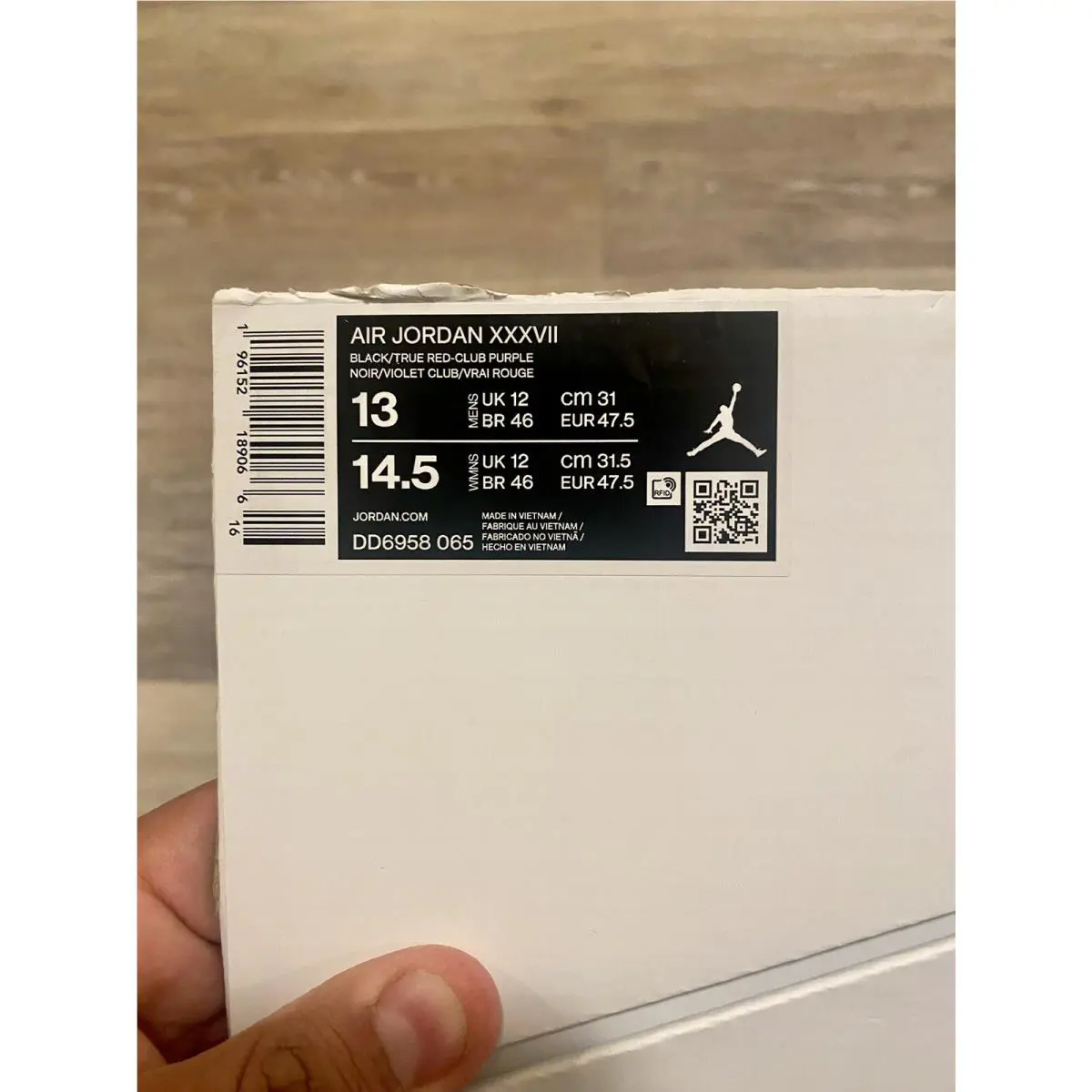 Nike shoes - Air Jordan 37 - Air - DD6958-065 - Black/True Red/Club Purple/Dark Charcoal/Okra (UPC: 196152189066) 10