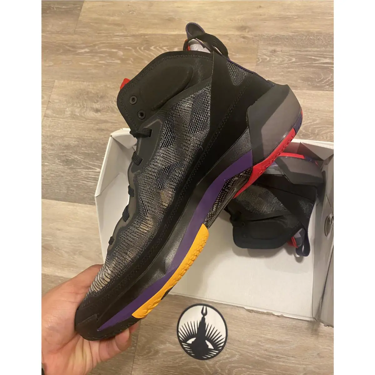 Nike shoes - Air Jordan 37 - Air - DD6958-065 - Black/True Red/Club Purple/Dark Charcoal/Okra (UPC: 196152189066) 3