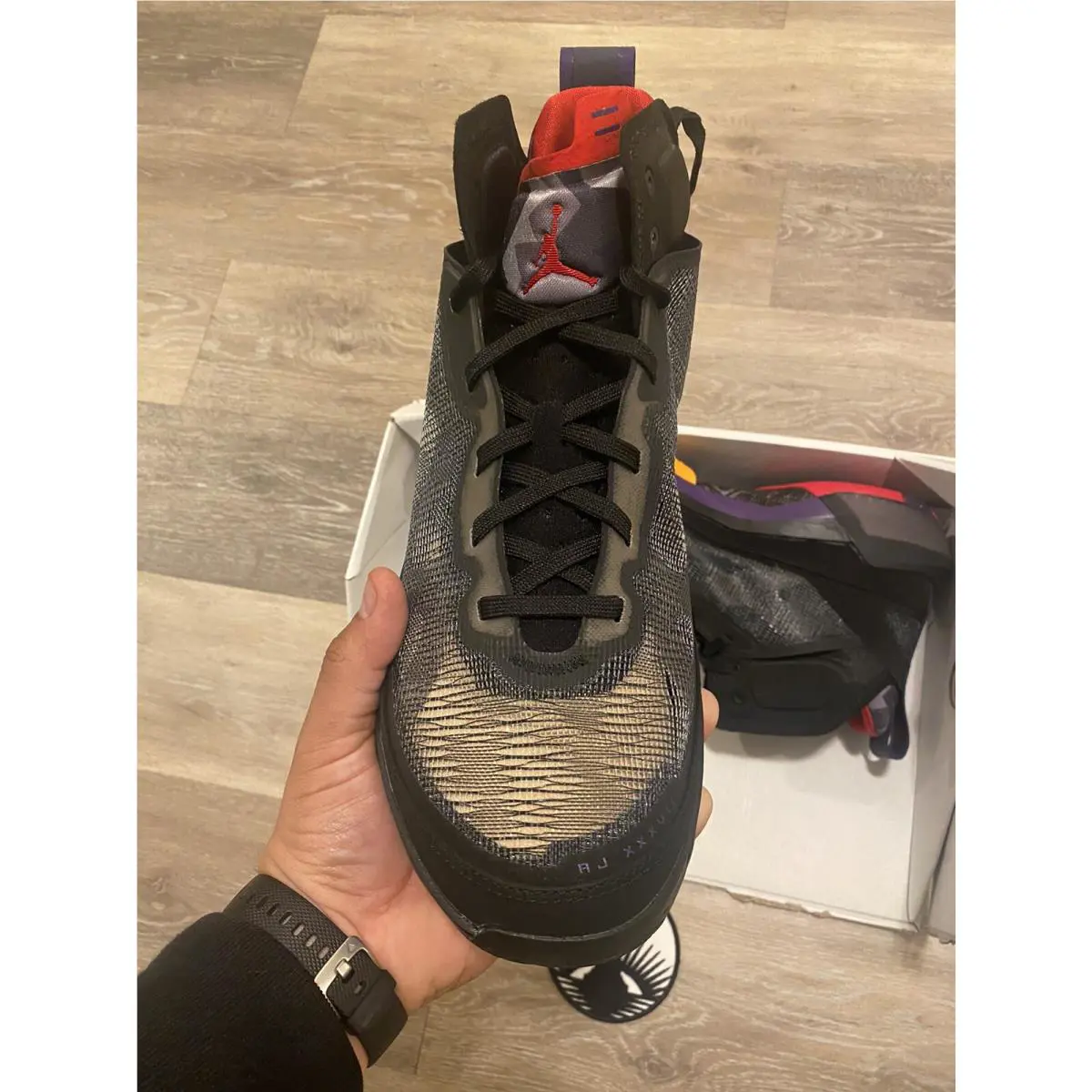 Nike shoes - Air Jordan 37 - Air - DD6958-065 - Black/True Red/Club Purple/Dark Charcoal/Okra (UPC: 196152189066) 4