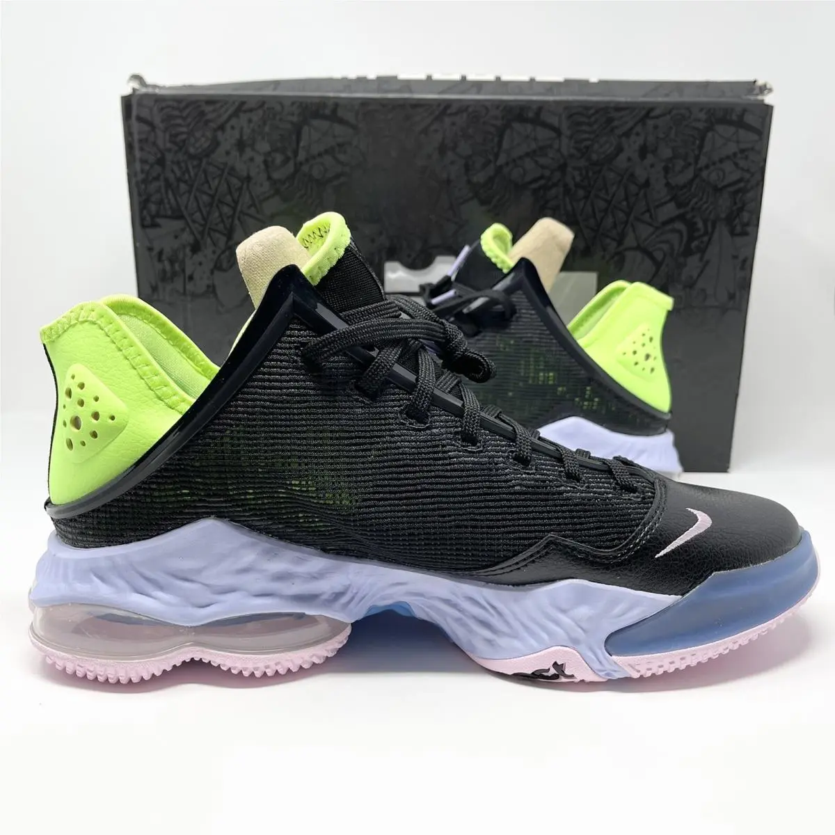 Nike shoes - Nike Lebron 19 Low - Lebron Low - DO9829-001 - Black/Ghost Green-Purple Pulse 2