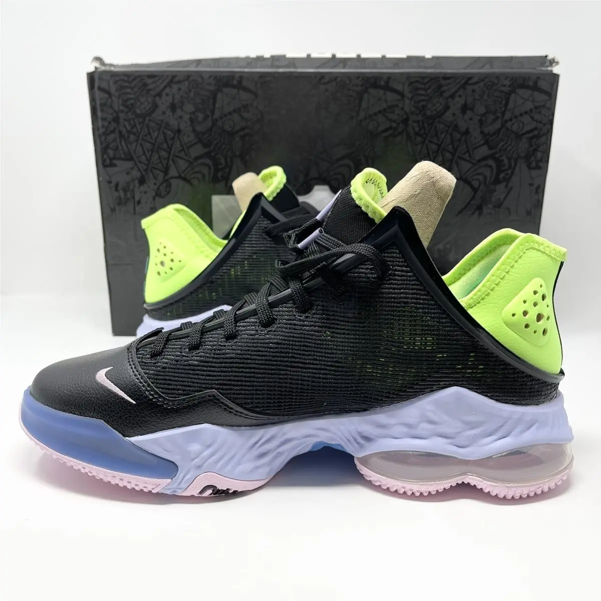 Nike shoes - Nike Lebron 19 Low - Lebron Low - DO9829-001 - Black/Ghost Green-Purple Pulse 3