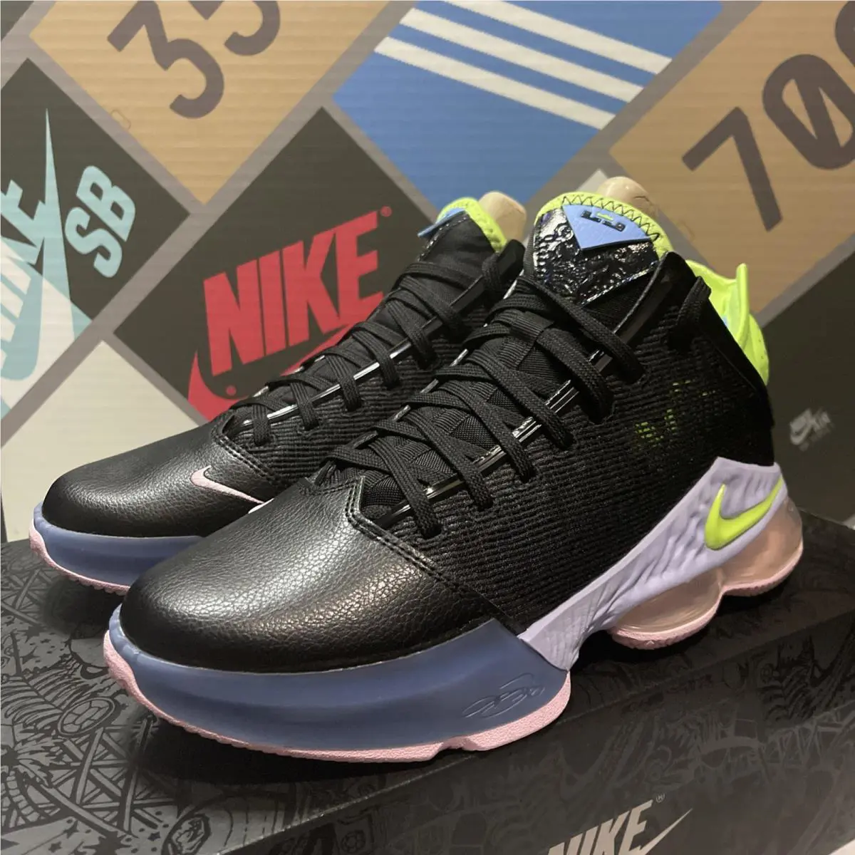 Nike shoes - Nike Lebron 19 Low - Lebron Low - DO9829-001 - Black/Ghost Green-Purple Pulse 2