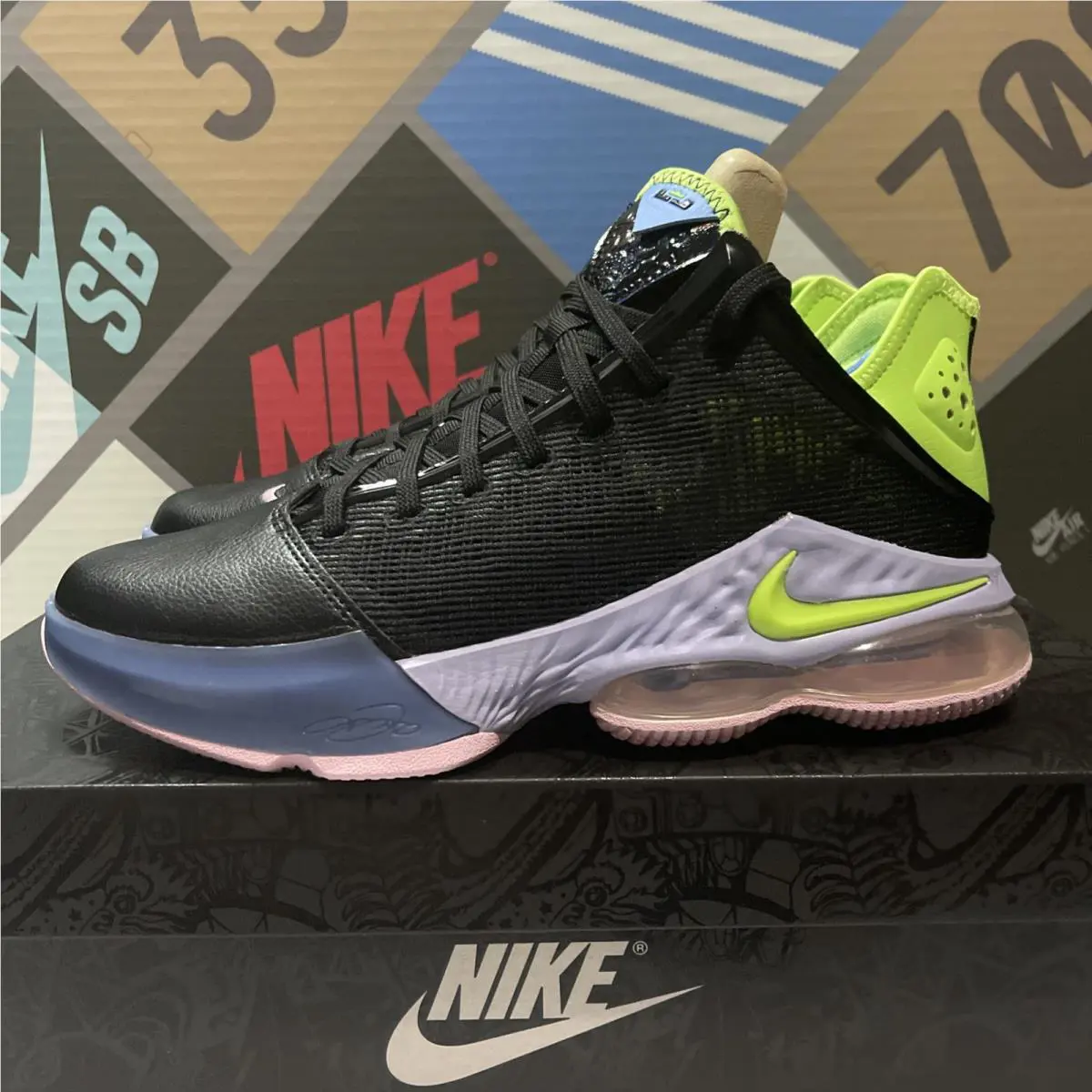 Nike shoes - Nike Lebron 19 Low - Lebron Low - DO9829-001 - Black/Ghost Green-Purple Pulse 3