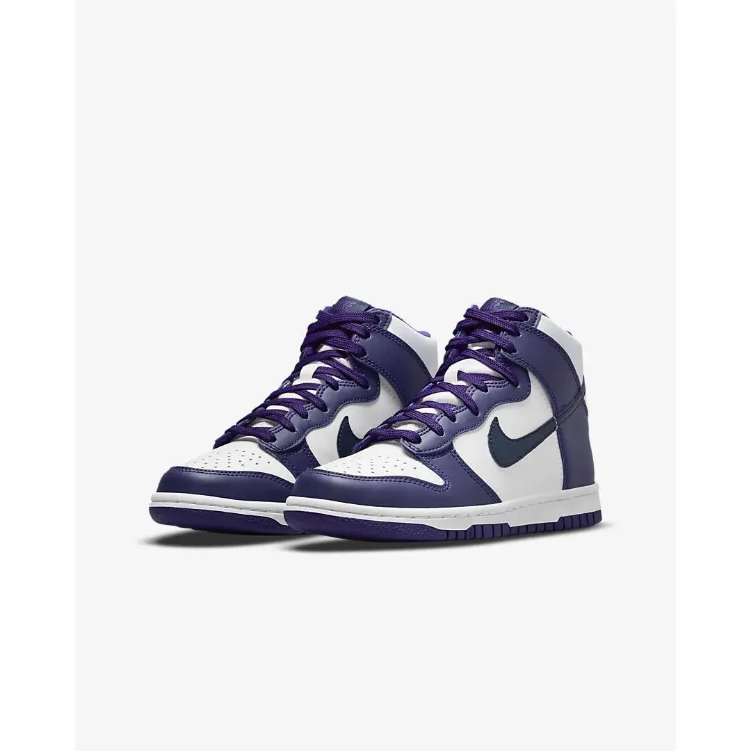 Kid`s Size 4Y Women`s Size 5.5 Nike Dunk High GS White Navy DB2179-104