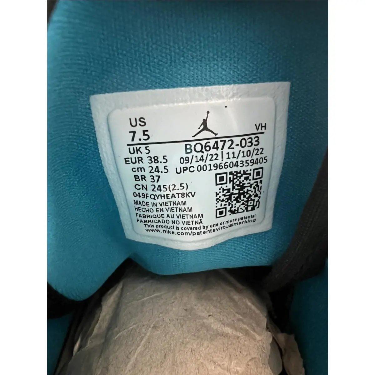 Nike shoes - Nike Air Jordan 1 - Air - BQ6472-033 - Green (UPC: 196604359405) 8