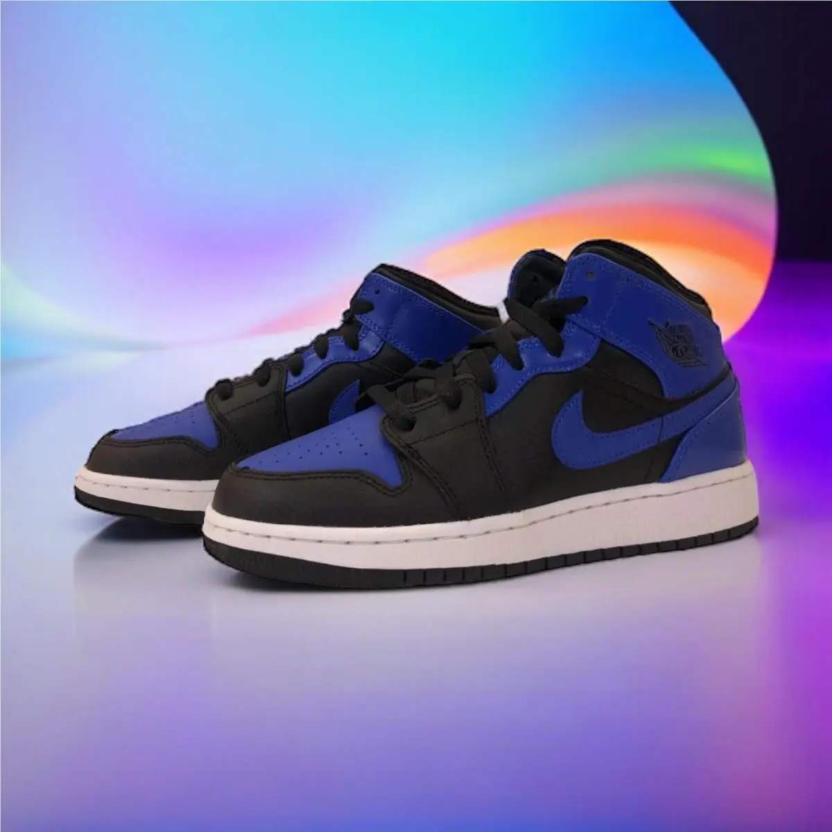 Nike shoes - Air Jordan 1 - Air - 554725 077 - Blue, Manufacturer: Black/ Hyper Royal Blue White 3