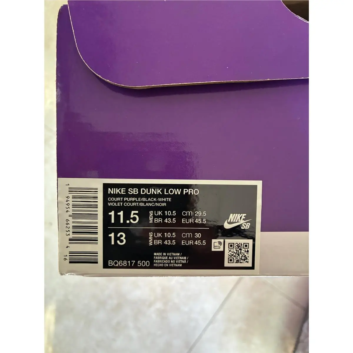 Nike shoes - SB Dunk Low - Dunk Low - BQ6817-500 - Purple, way: Court Purple 4
