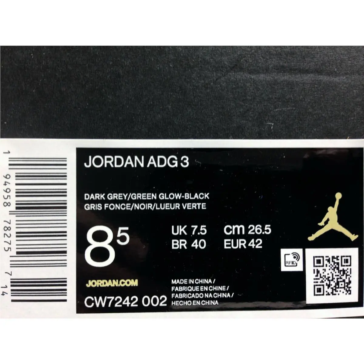 Nike shoes - Jordan ADG 3 - ADG - CW7242-002 - Gray (UPC: 0194958782757) 4
