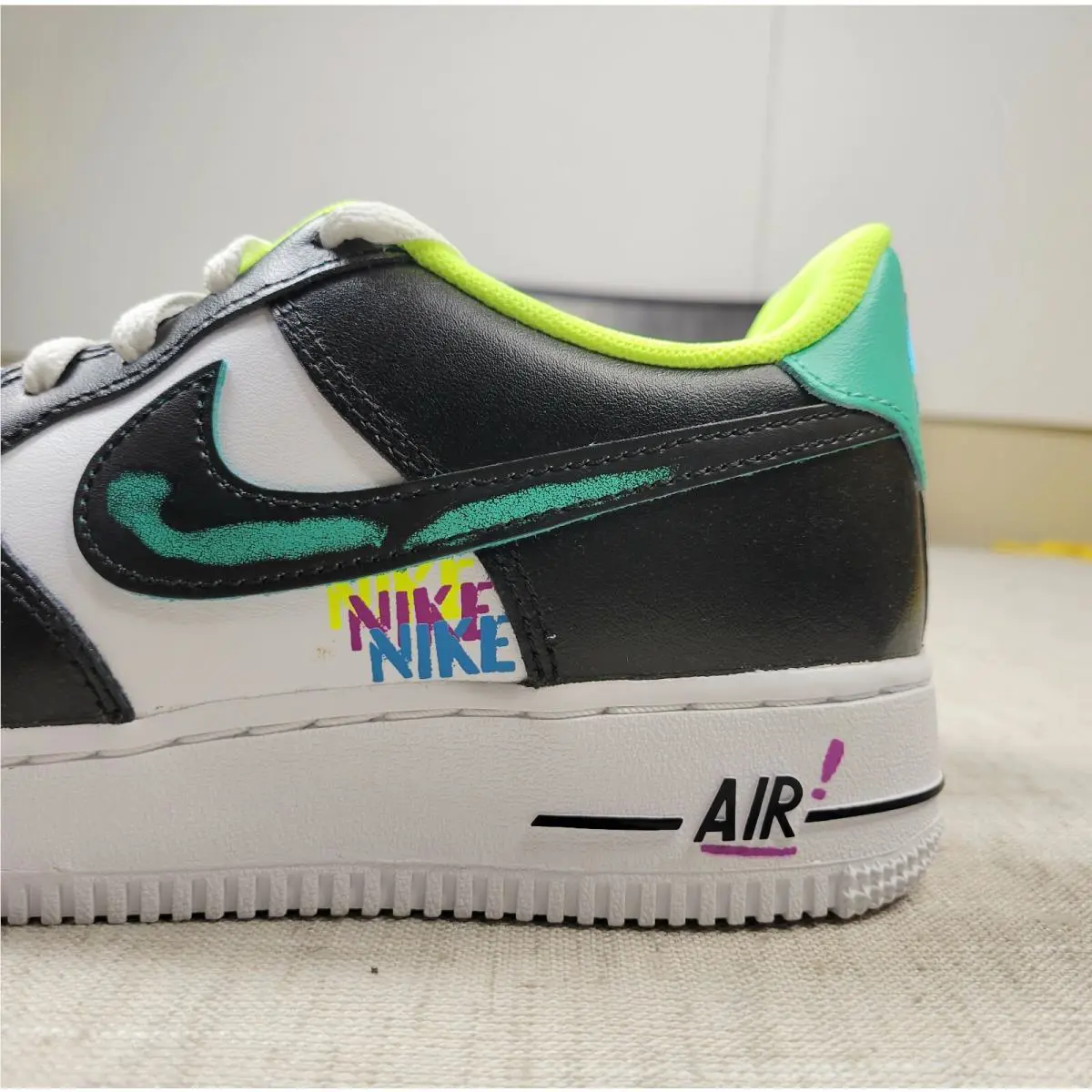 Nike shoes - Nike Air Force 1 GS - DX3349-100 - White Black BLue Volt (UPC: 00196149696485) 7