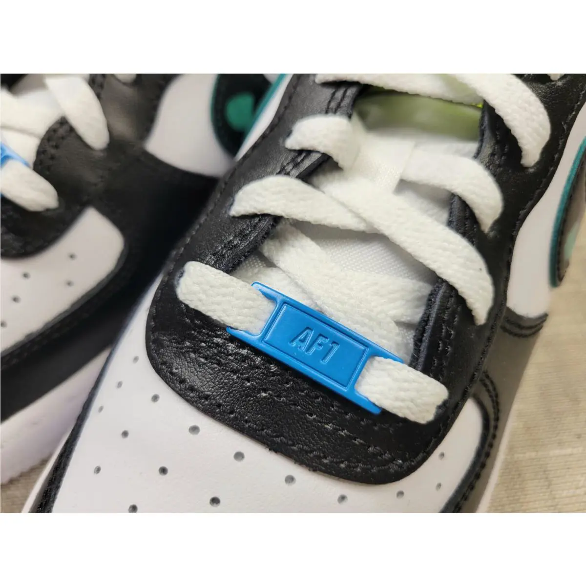 Nike shoes - Nike Air Force 1 GS - DX3349-100 - White Black BLue Volt (UPC: 00196149696485) 8