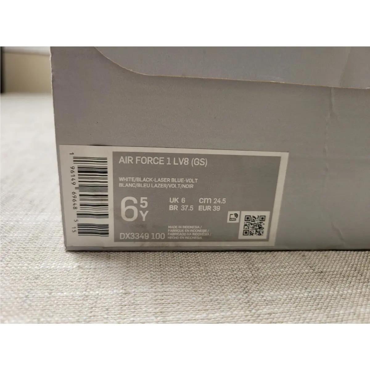 Nike shoes - Nike Air Force 1 GS - DX3349-100 - White Black BLue Volt (UPC: 00196149696485) 11