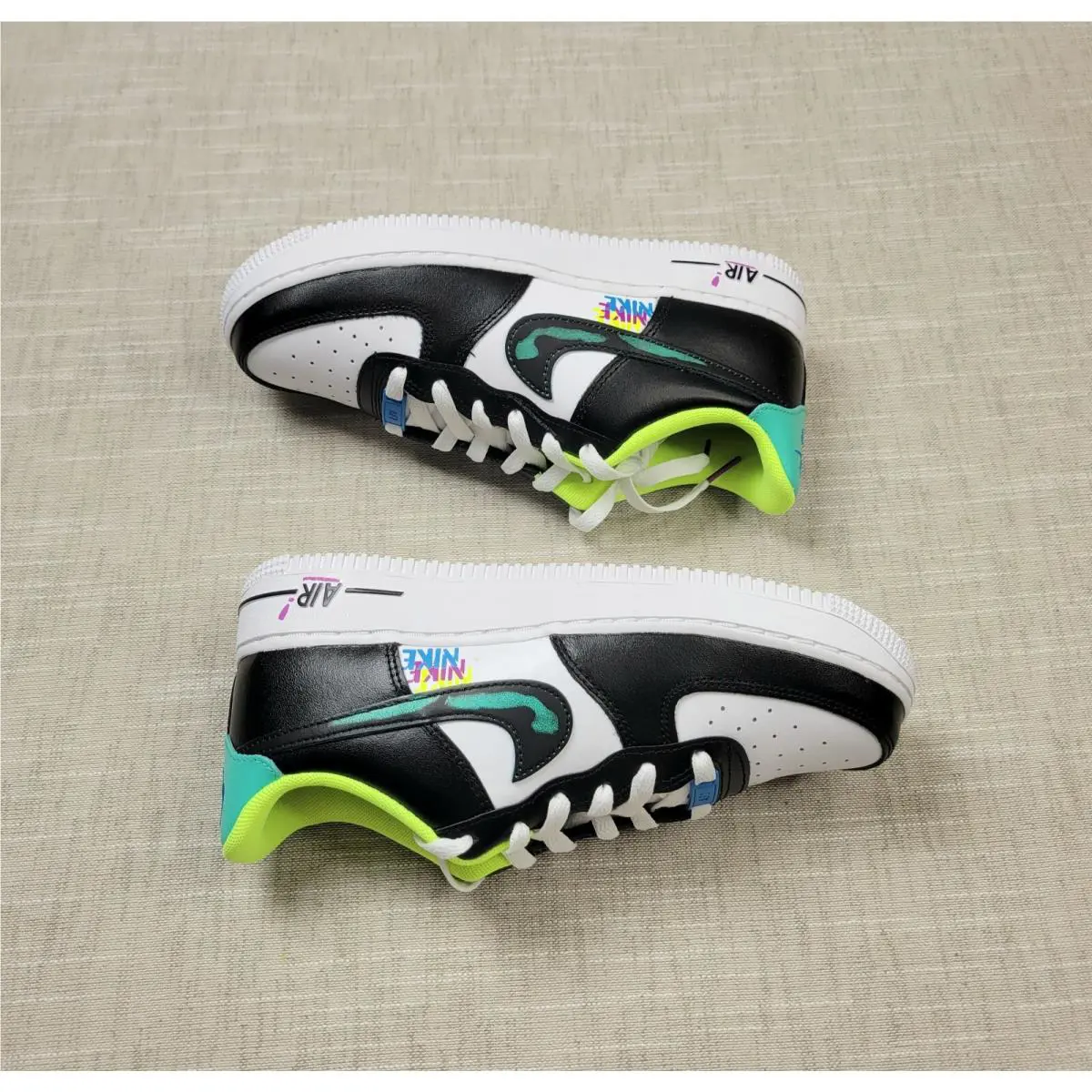Nike shoes - Nike Air Force 1 GS - DX3349-100 - White Black BLue Volt (UPC: 00196149696485) 3