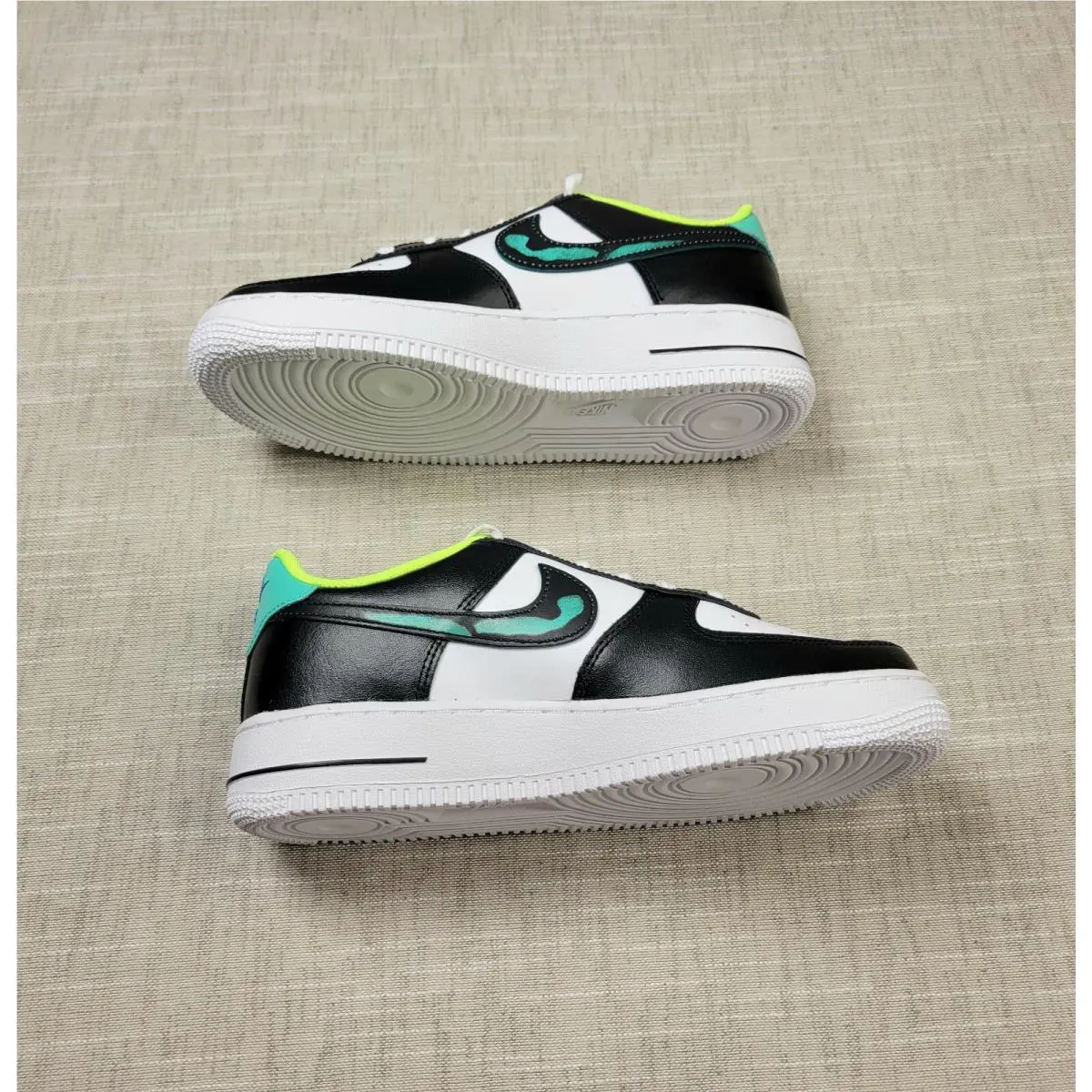 Nike shoes - Nike Air Force 1 GS - DX3349-100 - White Black BLue Volt (UPC: 00196149696485) 4