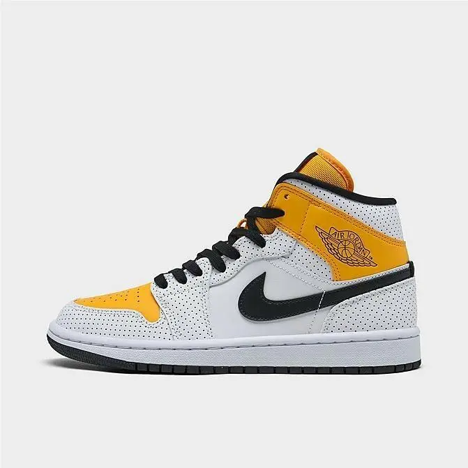 Nike Air Jordan 1 Mid Perforated White University Gold BQ6472-107 11.5W/10M