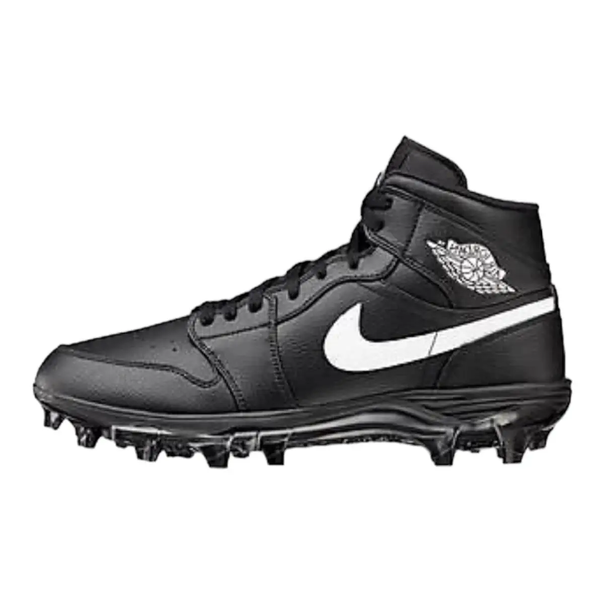 Nike Men`s Jordan 1 Mid TD Soccer Cleats Black White Black Size 11