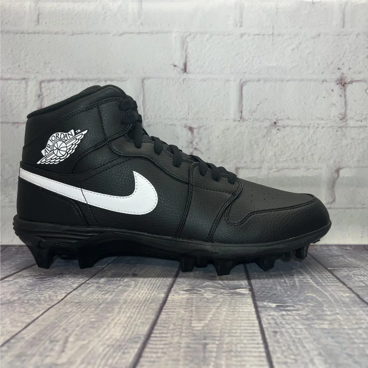 Nike shoes - Jordan 1 Mid Td Football Cleat - FJ6805-001 - Black White Black Mid (UPC: 196604938129) 0