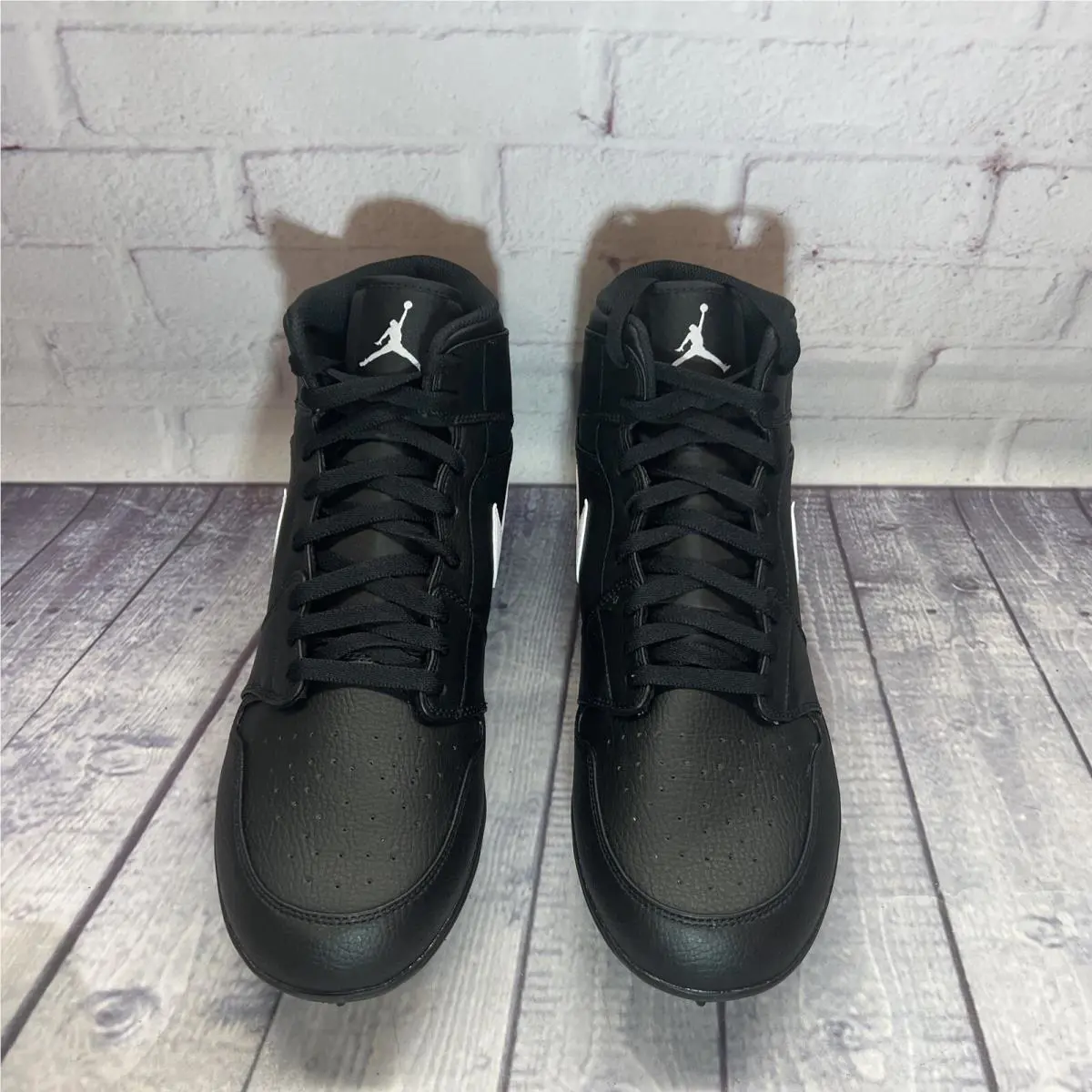 Nike shoes - Jordan 1 Mid Td Football Cleat - FJ6805-001 - Black White Black Mid (UPC: 196604938129) 2