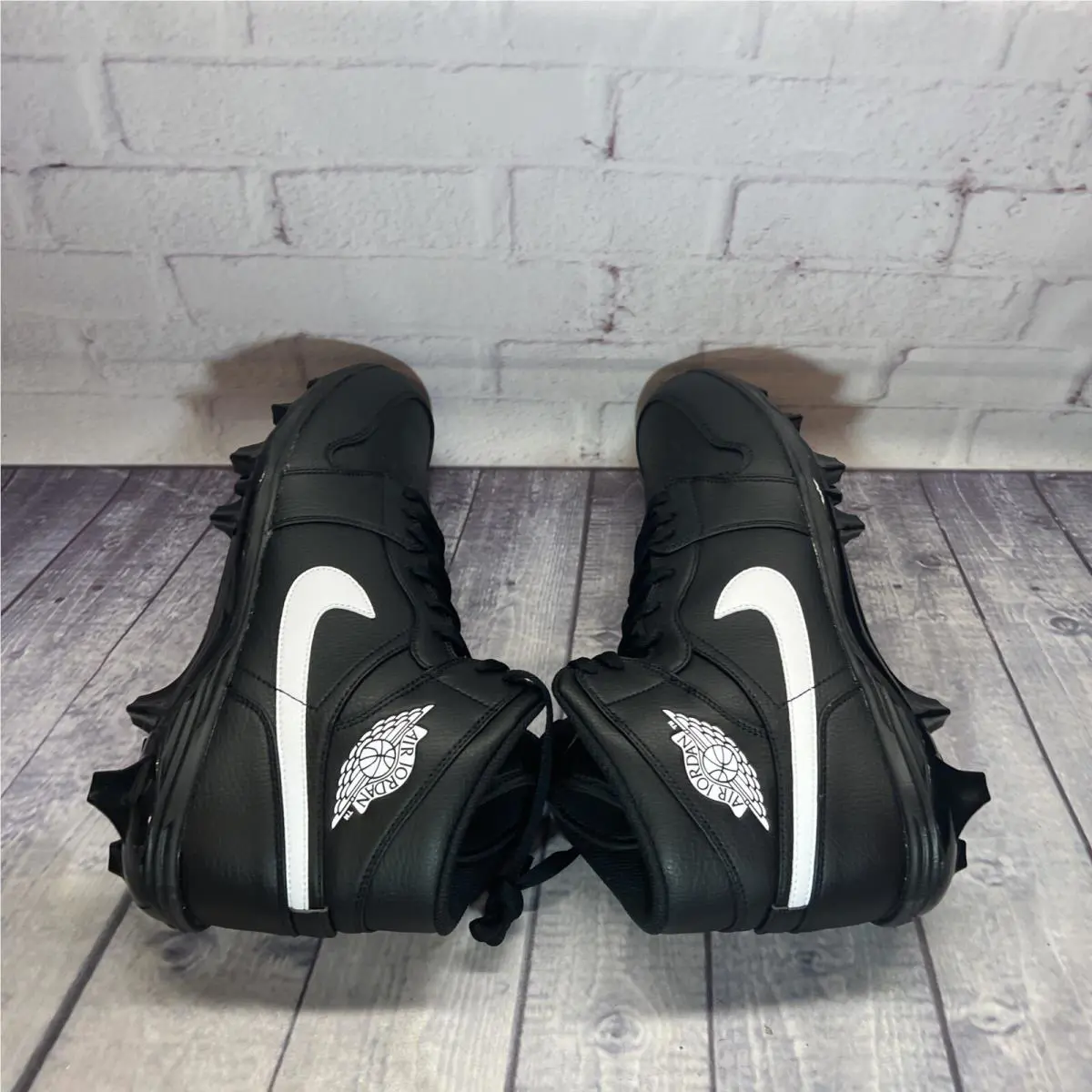 Nike shoes - Jordan 1 Mid Td Football Cleat - FJ6805-001 - Black White Black Mid (UPC: 196604938129) 5