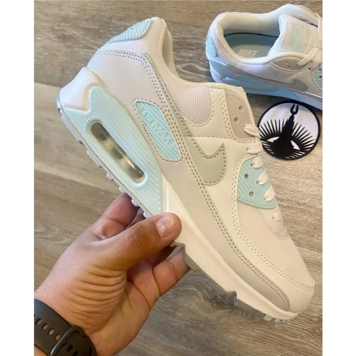 Nike shoes - Nike Air Max 90 - Air Max - DH8010-104 - White / Glacier Blue / Wolf Grey / Light Silver (UPC: 197596711813) 8